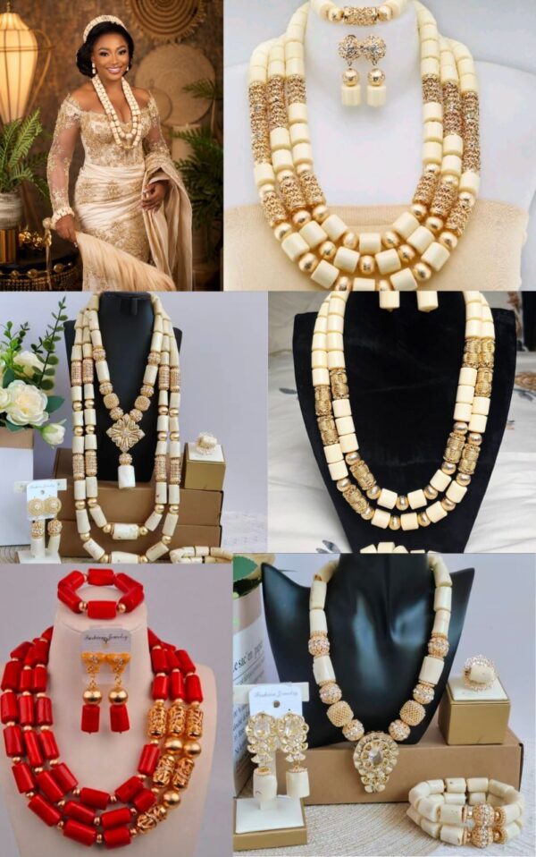 Luxury African Wedding Beads set | Handmade Nigerian Bridal Jewellery