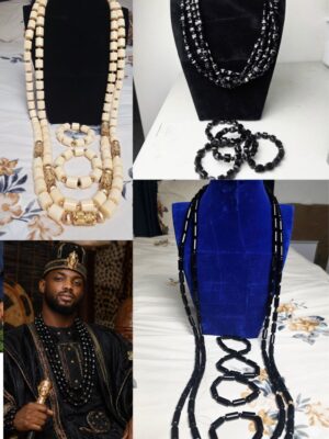 Handmade African Men`s Traditional Bead Set | Nigeria Groom Beads