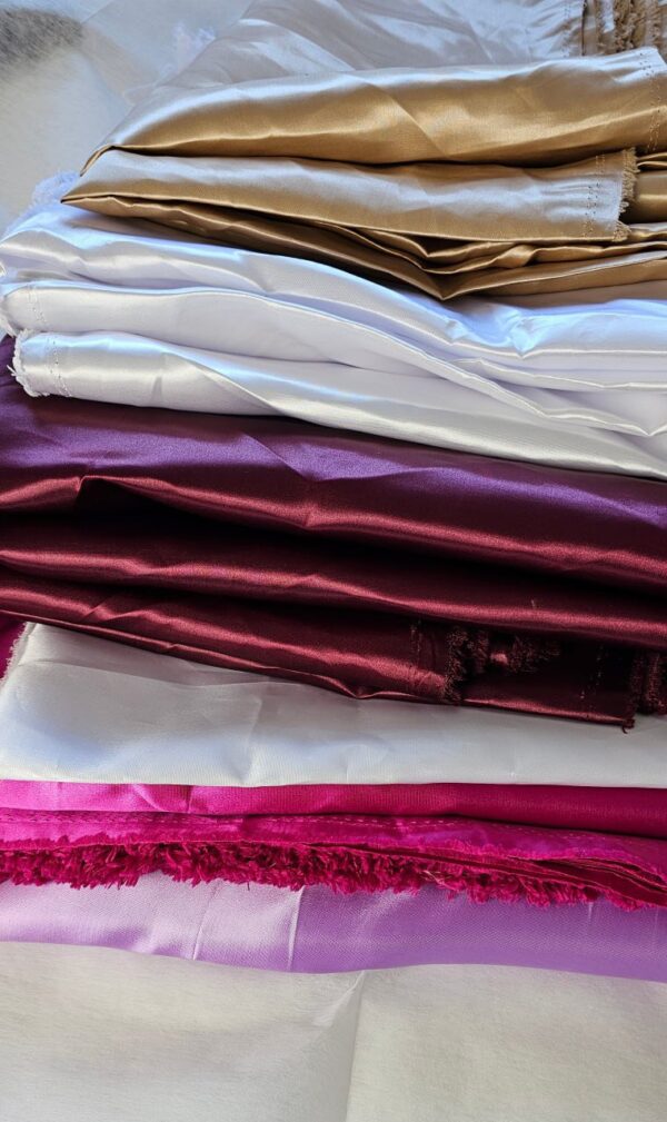 Satin Fabrics. Sold by metre