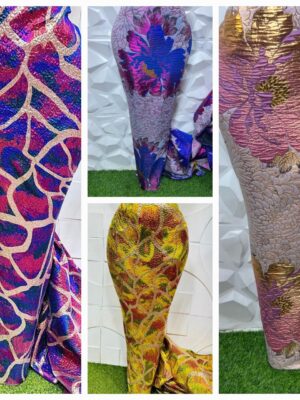 Luxury Floral Brocade Material.  Sold By Metre (Length 150cm Width 92cm)